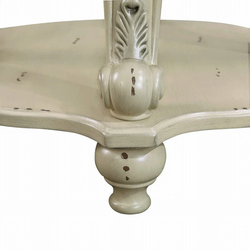 22-Inch Round End Table with Lower Shelf