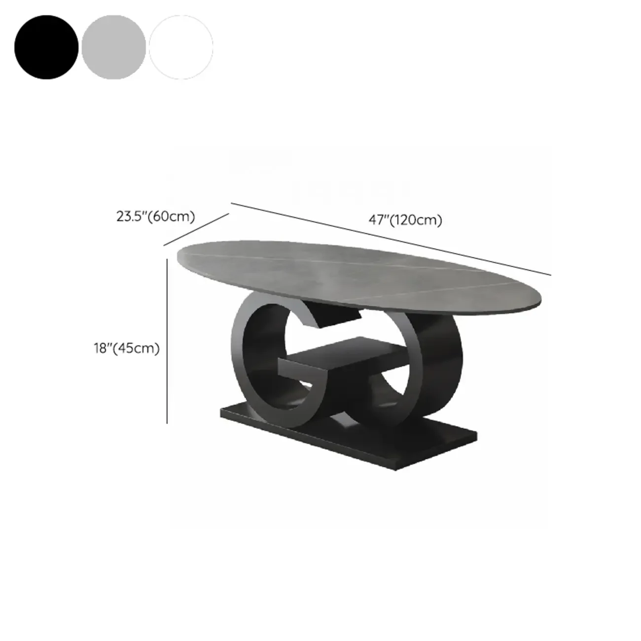 Modern White Oval Coffee Table with Unique Style