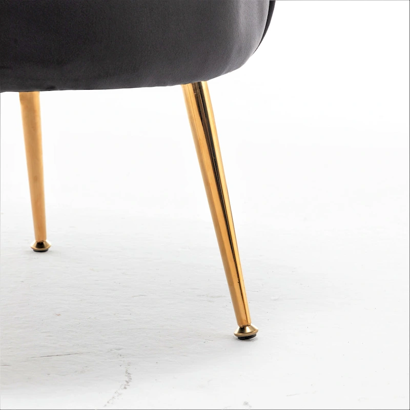 Cavett 28.3  Wide Velvet Barrel Chair with Gold Metal Legs
