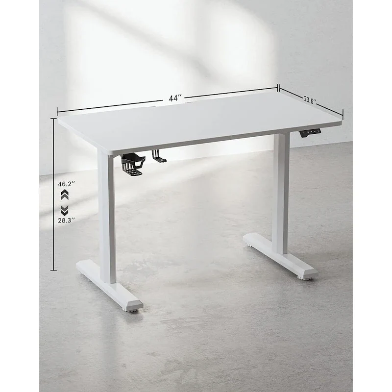 FEZIBO Standing Desk, Electric Stand up Height Adjustable Home Office Table, Sit Stand Desk with Splice Board