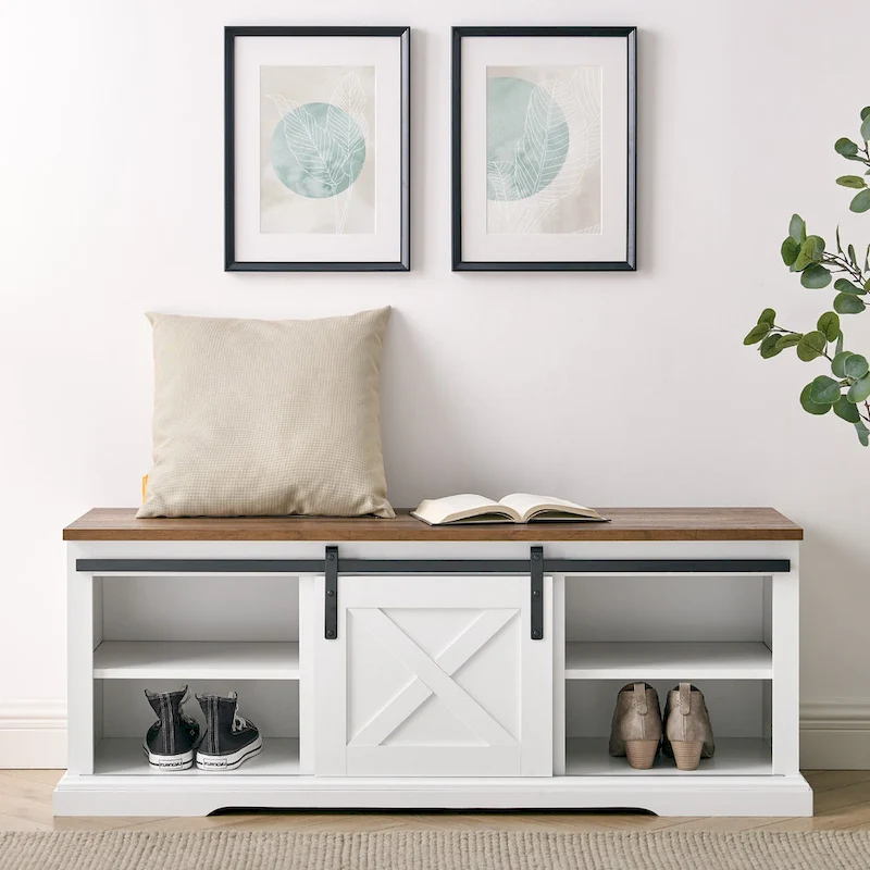 Middlebrook 48-inch Sliding Barn Door Bench