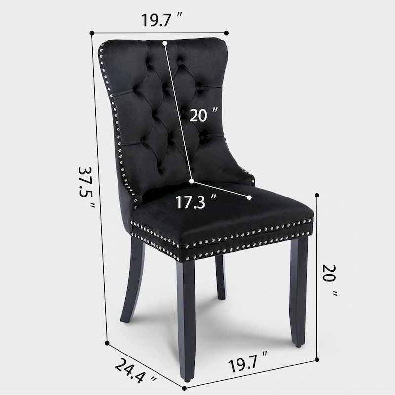 Modern Tufted Velvet Side Dining Chairs (Set of 4)