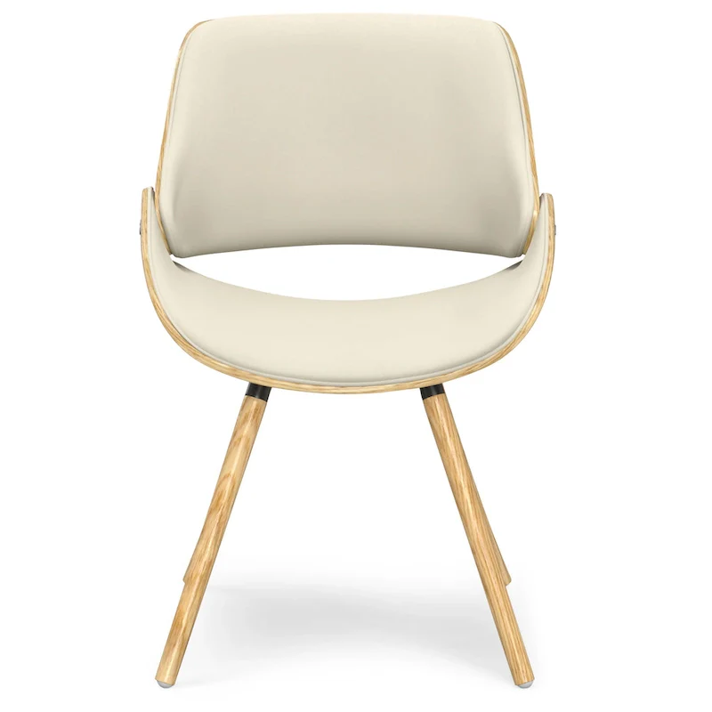 WYNDENHALL Malone Mid Century Modern Bentwood Dining Chair with Light Wood in Polyester linen - 22.8 D x 20.9 W x 30.9H