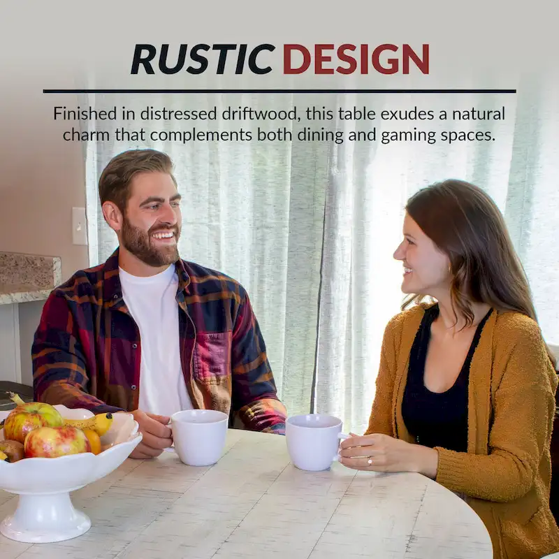 Hathaway Montecito Dining and Poker Table Set - Driftwood