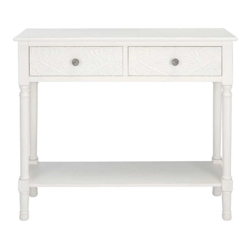 SAFAVIEH Leonia 2-Drawer Console Table - 35.5 W x 13 L x 29.5 H - 36Wx13Dx30H