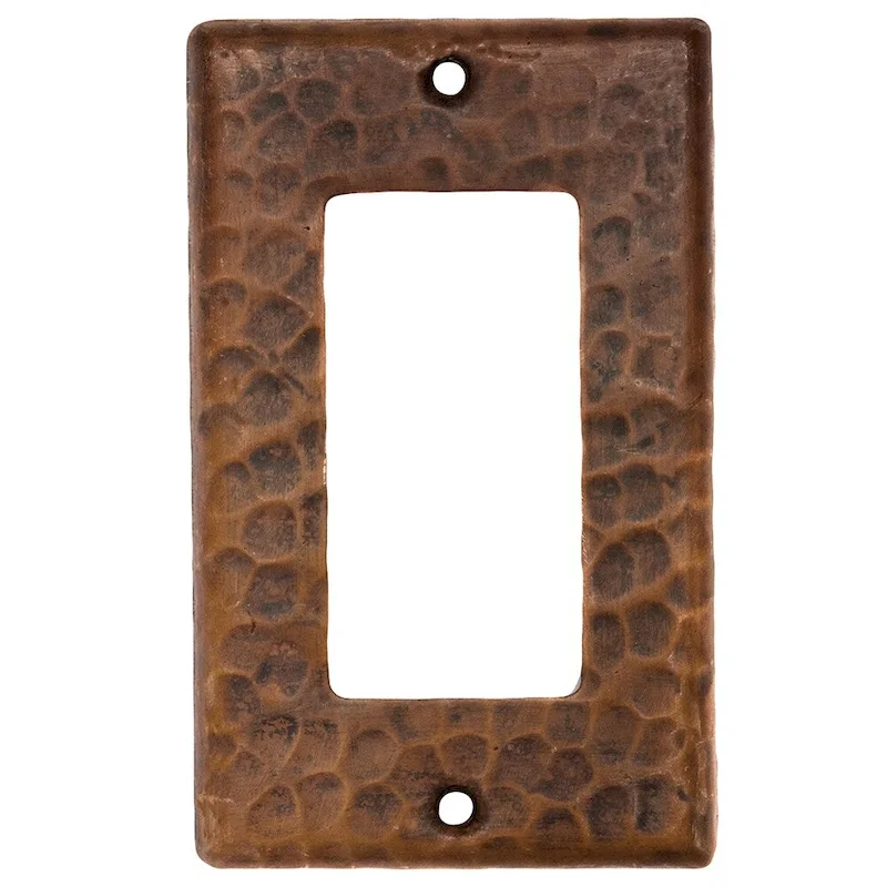 Premier Copper Products Copper Single Ground Fault/Rocker GFI Switchplate Cover - Quantity 2 (SR1_PKG2) - Brown