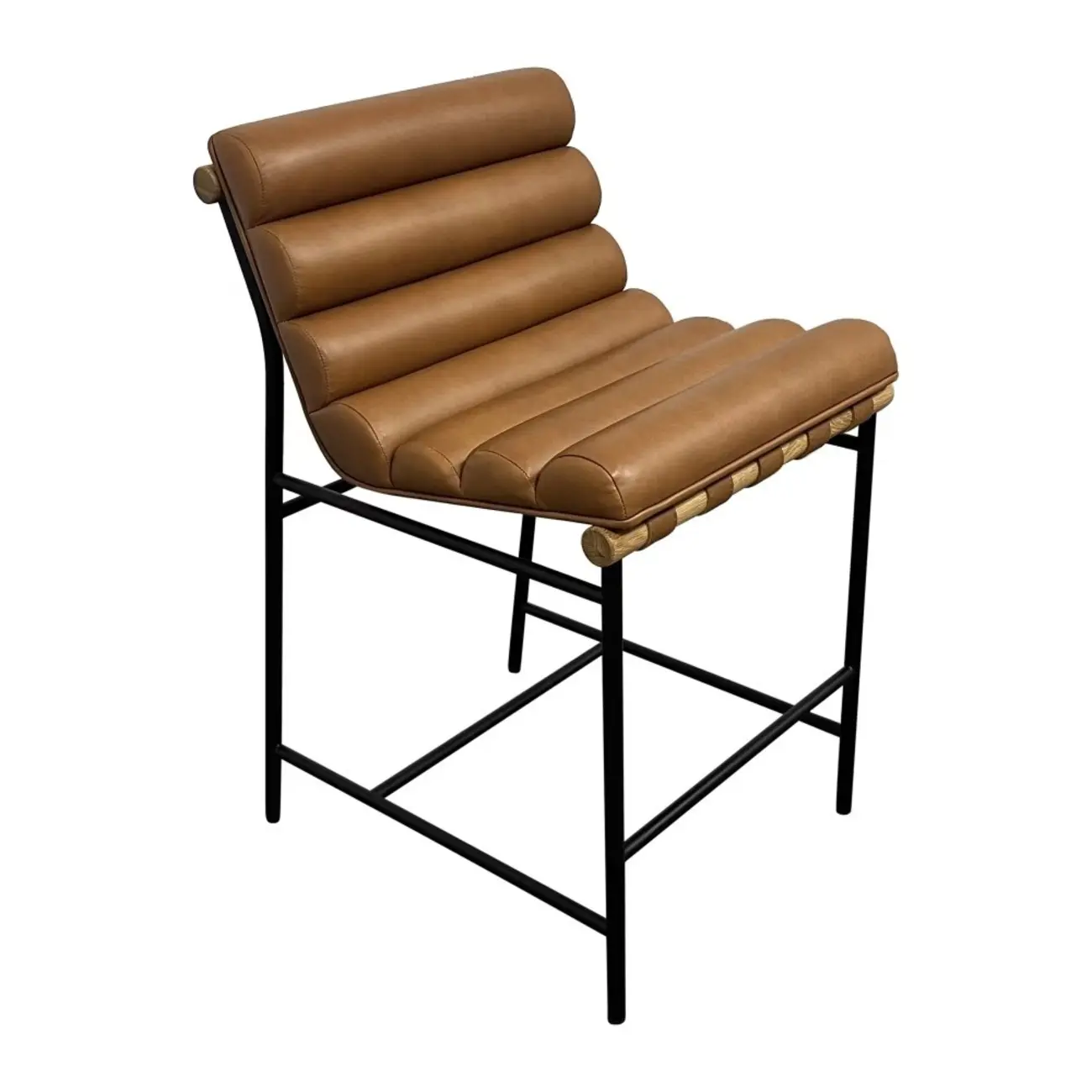 Modern Upholstered Counter Stool with Metal Frame