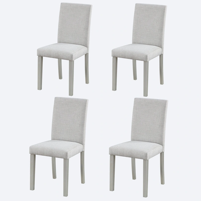 Dining Chairs Set of 2, Modern Kitchen & Dining Room Chairs, Upholstered Linen Cushion Seat and Rubber Wood Legs