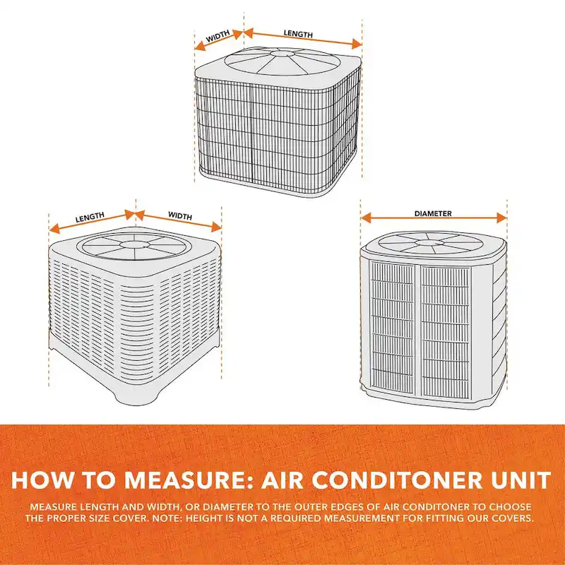 Modern Leisure Basics Square Air Conditioner Cover, 32  Square X 32 H, Black & Beige - 32 L x 32  W x 32  H