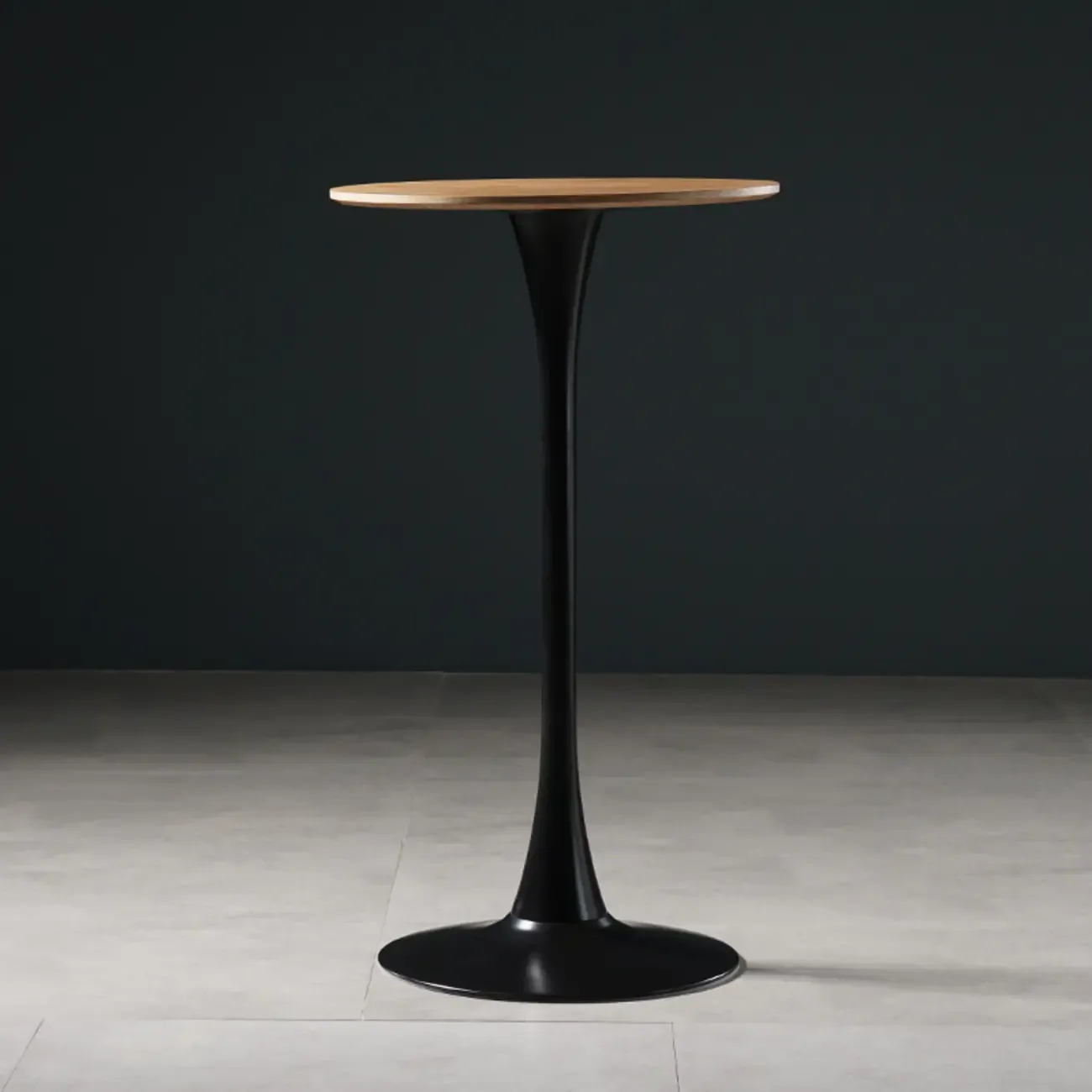 Modern Grey Wooden Round Tulip Base Bar Tables
