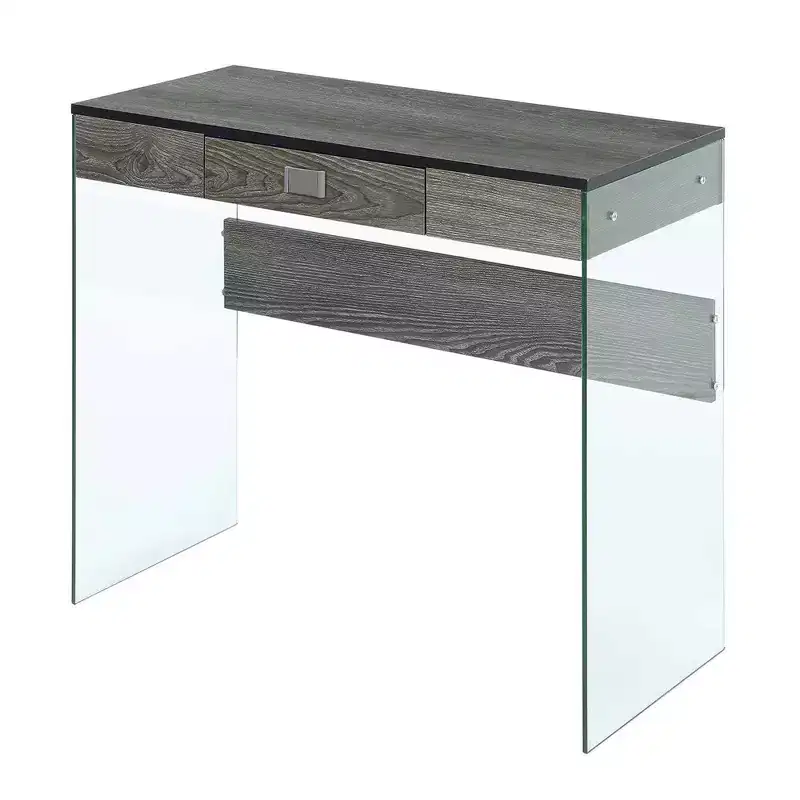 36 Breighton Home Uptown Glass Desk with Drawer