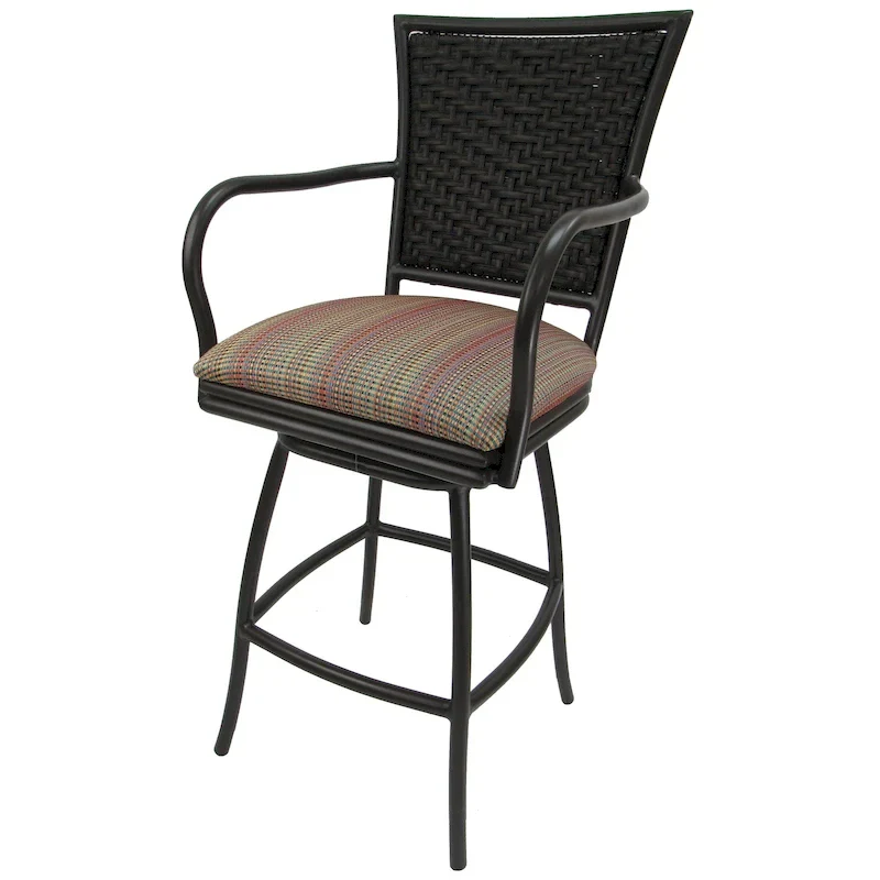 Outdoor Indoor Bar Stool Counter, Extra Tall - Erin Black Frame