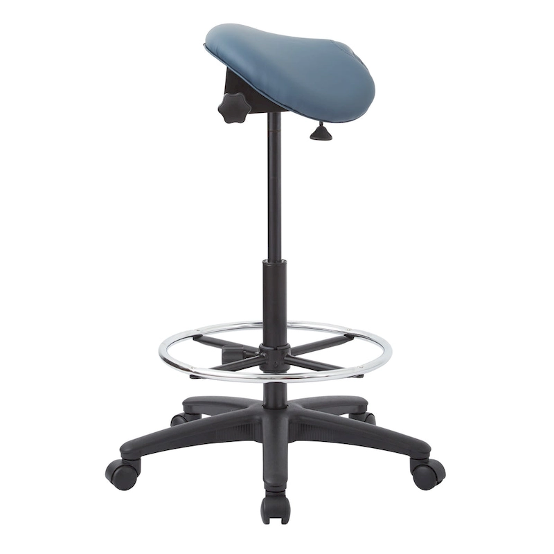 Backless Stool with Height-adjustable Saddle Seat