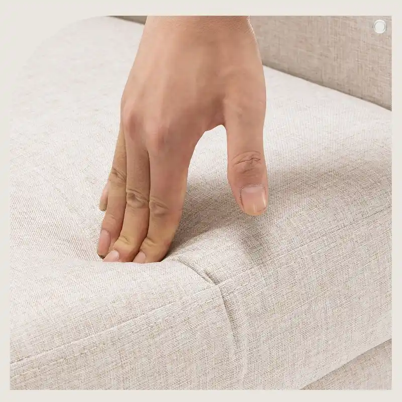 LUE BONA Linen Accent Chair Comfy Living Room Chair with Arms Upholstered Button Tufted Armchair Modern Arm Chairs Set Of 2