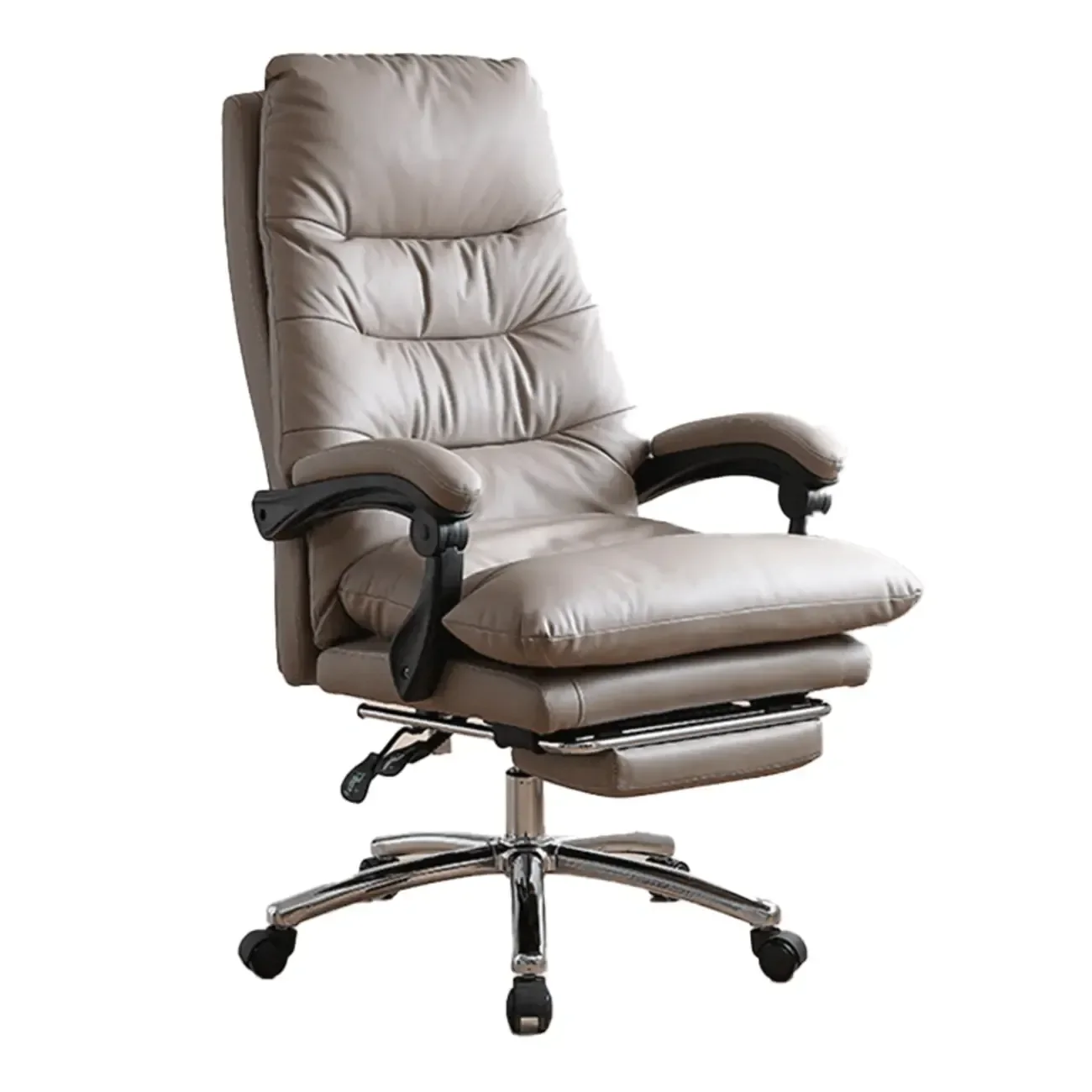 Upholstered Leather Recliner Adjustable Office Chair