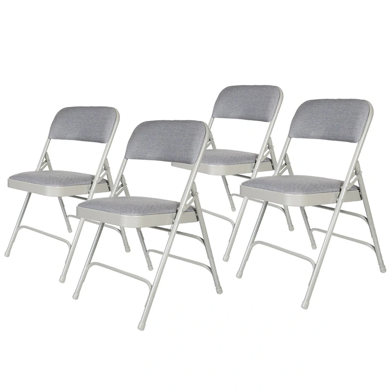 Hampden Furnishings Bernadine Collection Fabric Triple Brace Folding Chair, Pack of 4