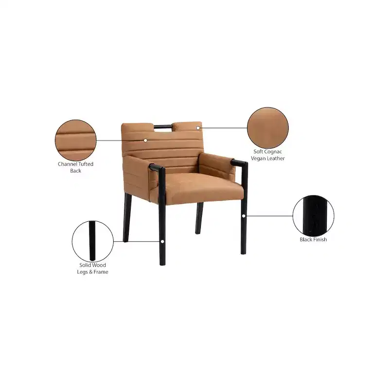 Meridian Furniture,Aimee Vegan Leather Dining Arm Chair