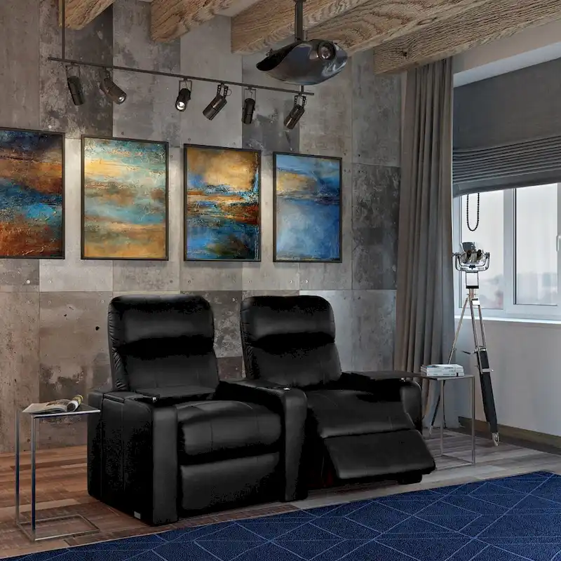 Octane Turbo XL700 Power Leather Home Theater Seating Set (Row of 2)