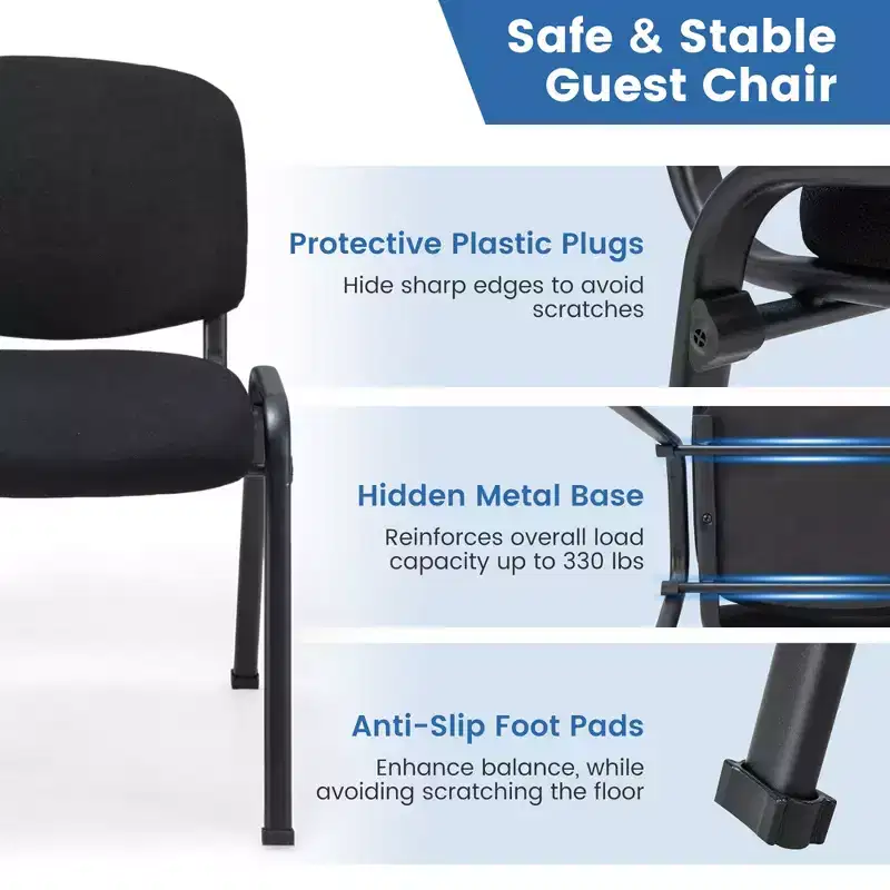 Costway Set of 5 Conference Chair Elegant Design Office Guest Reception
