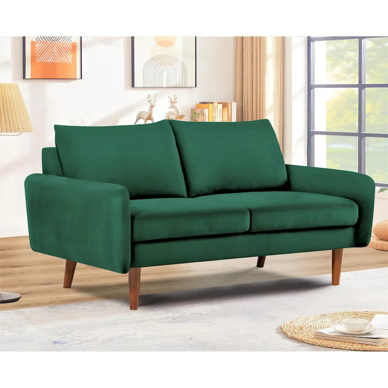 US Pride Furnitirue 58W Tapered Legs Kent Velvet Loveseat
