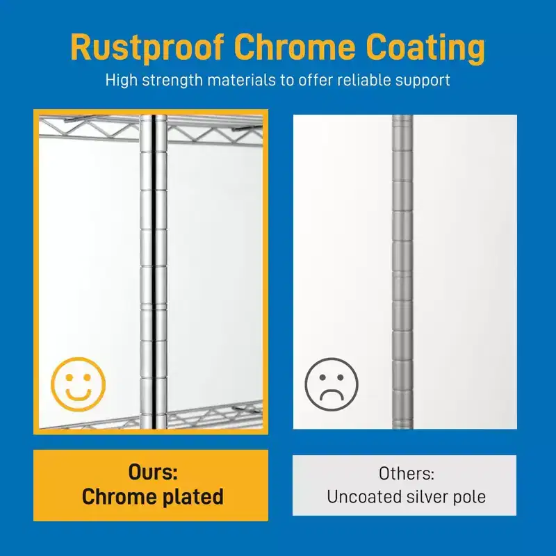 8-Tier Wire Shelving Unit Adjustable Steel Wire Rack