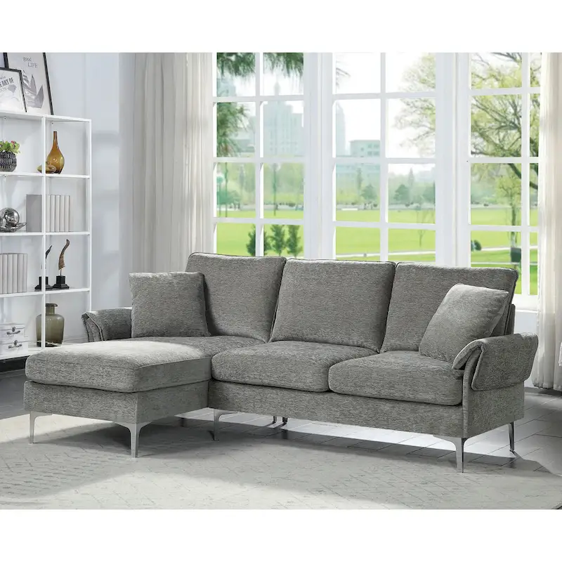 Harkon Contemporary Chenille Padded Sectional by Furniture of America