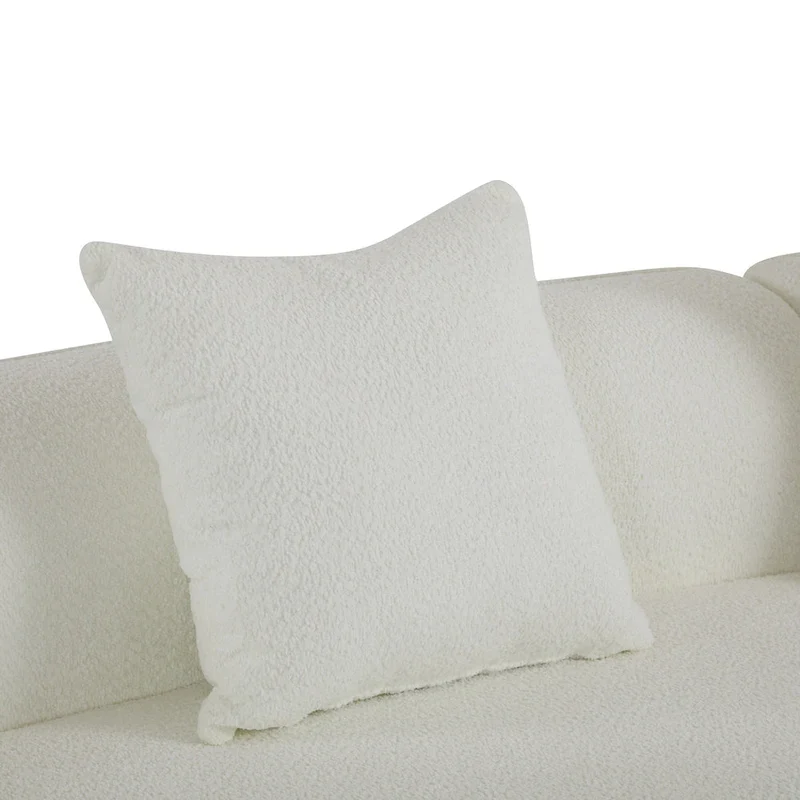 Beige Curved Sectional Sofa - 5 Seater