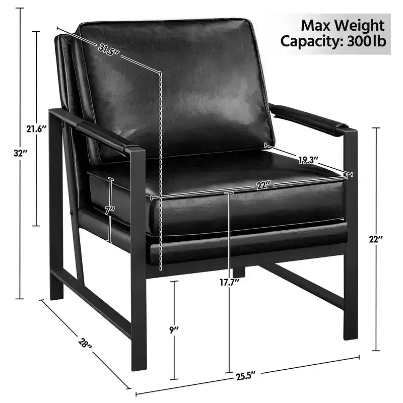 Yaheetech Retro Upholstered Accent Chair Arm Chair