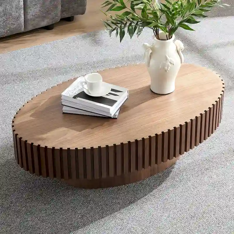 Modern Handcraft Drum Coffee Table
