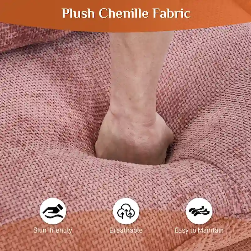 Ouyessir Soft Chenille Fabric U-shaped Sectional Sofa Set with Doudle Layer Cushion