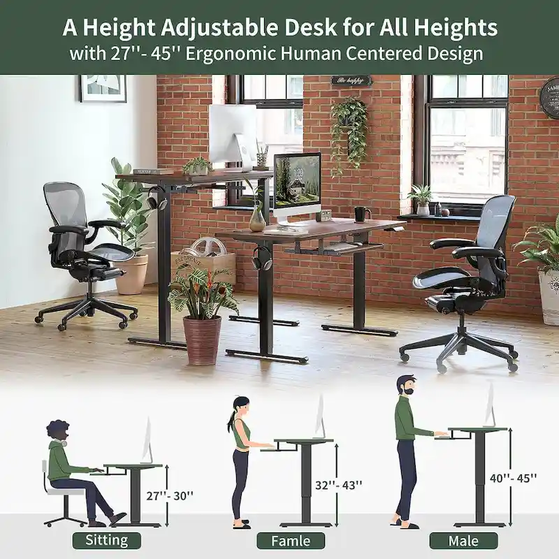 FEZIBO/Home Office Furniture/Wood/Desk With Keyboard Tray/Desks