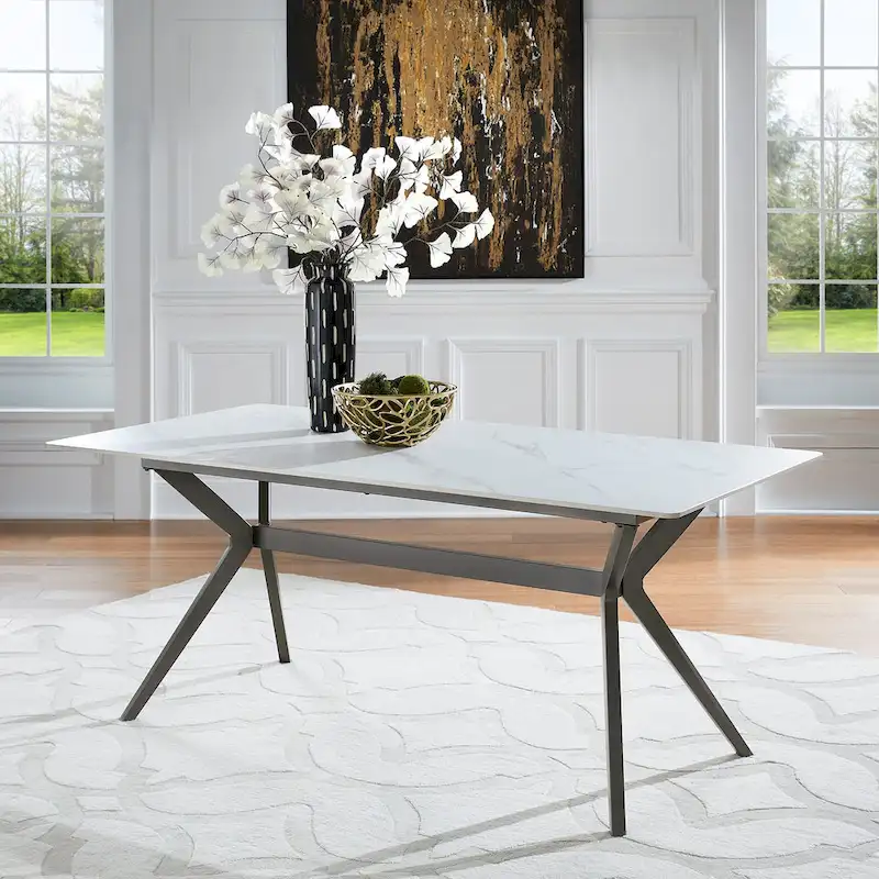 Vaduz 70 Iron Grey Metal Base 4-6 Person Dining Table