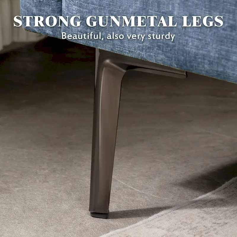 EROMMY U Shaped 6-seat Sectional Sofa Couch, Reversible Sleeper in Modern Chenille Design, with Chaise Lounge and Ottoman