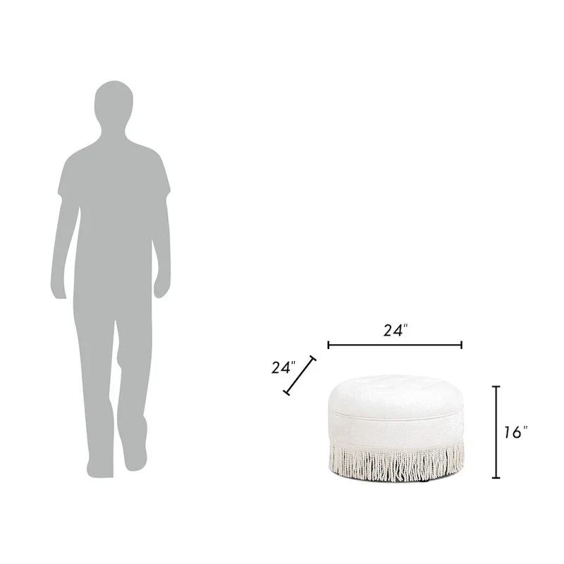 Yolanda 24 Upholstered Round Accent Ottoman