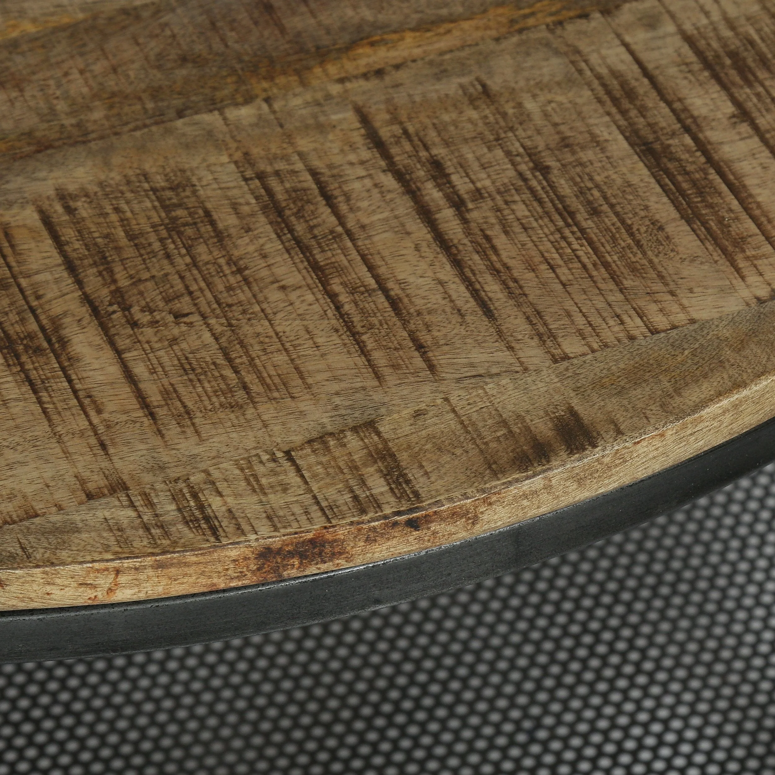 Modern Industrial Handcrafted Mango Wood Coffee Table, Natural and Black - NH452513