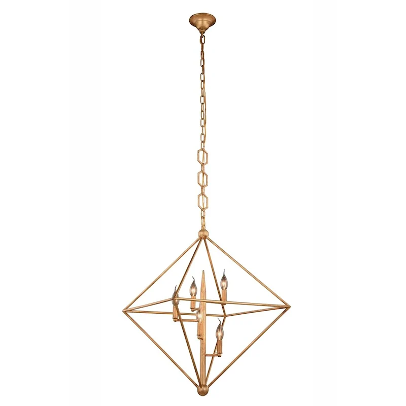 Royce Edge 5-Light Pendant (Aged Iron, Golden Iron, Vintage Silver Leaf)
