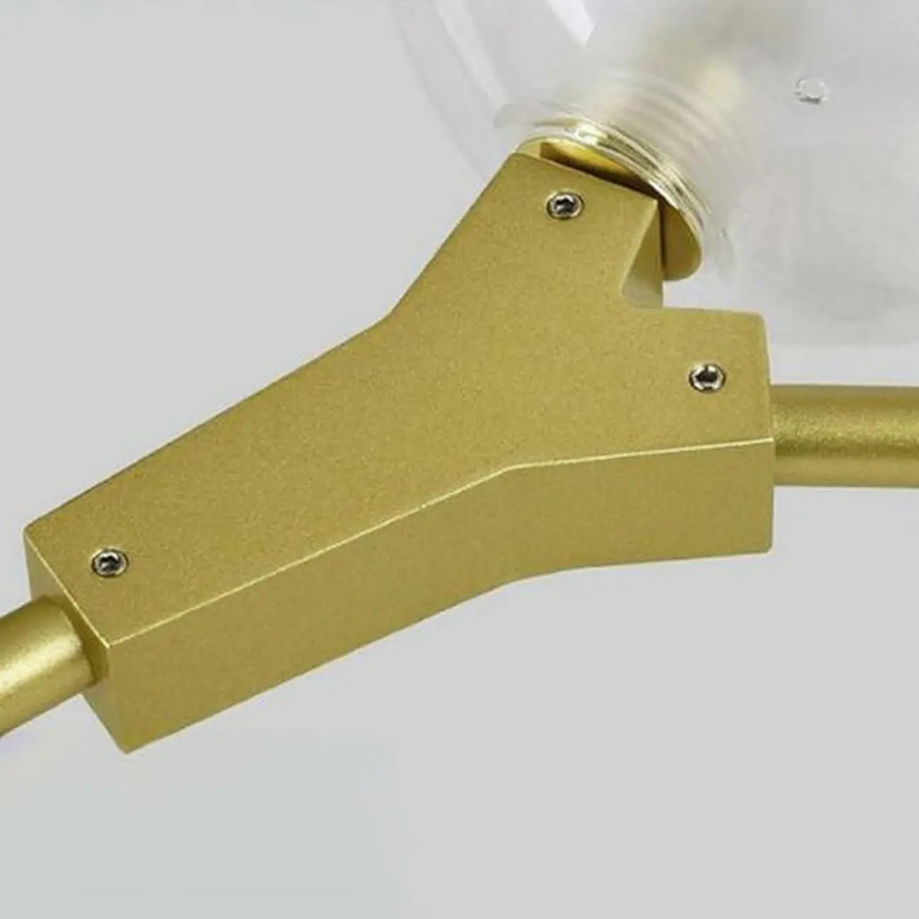 Modern Gold Branch Globe Glass Downrod Stairwell Chandelier