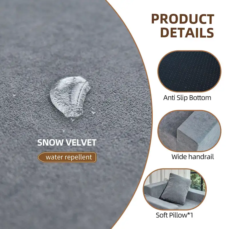 Plain Grey Modern 40.2 Accent Chair with Pillow