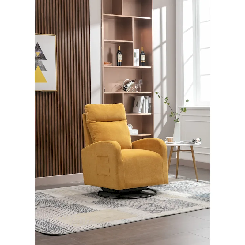 Upholstered Swivel Glider Rocking Chair