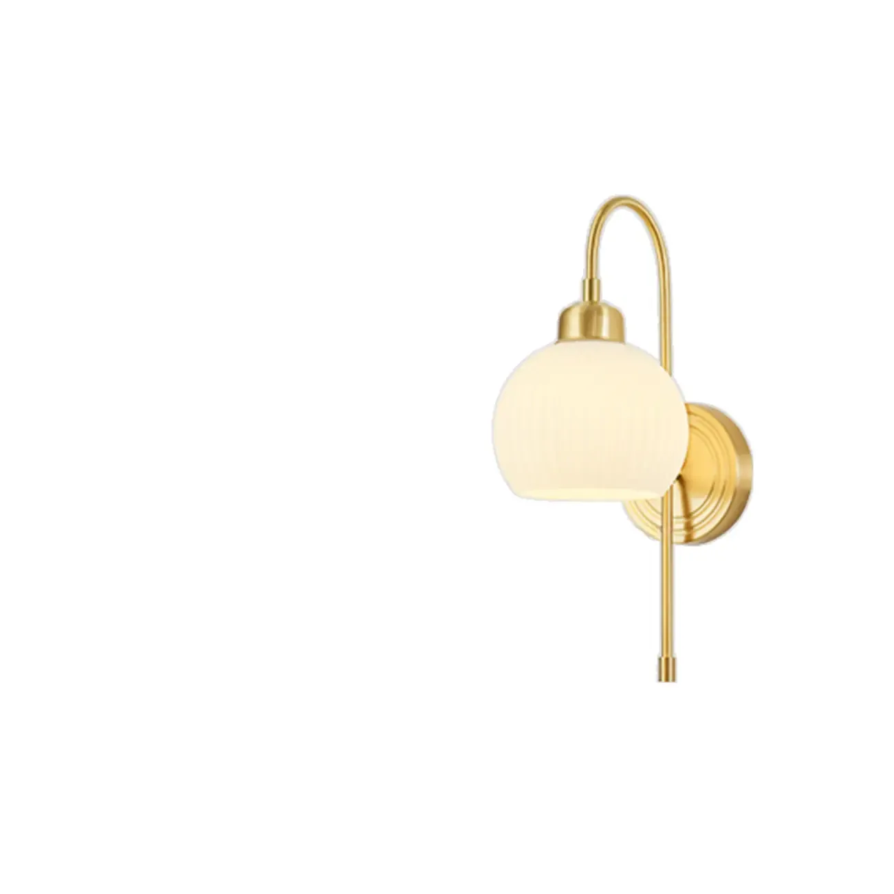 Modern Dual White Glass Dome Brass Wall Lamp