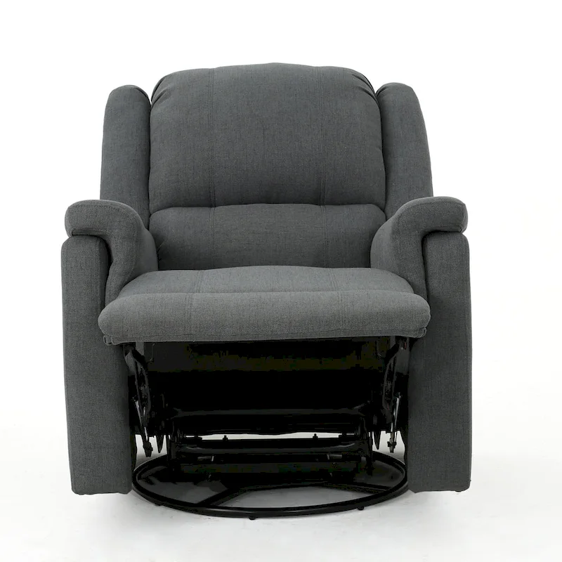 Roomfitters Fabric Glider Recliner with Swivel, Manual Reclining Chair