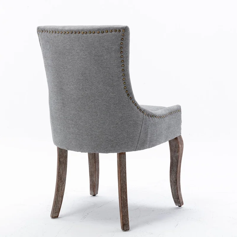 Ultra Side Dining Chair with Thickened Fabric and Bronze Nail Head, Set of 2