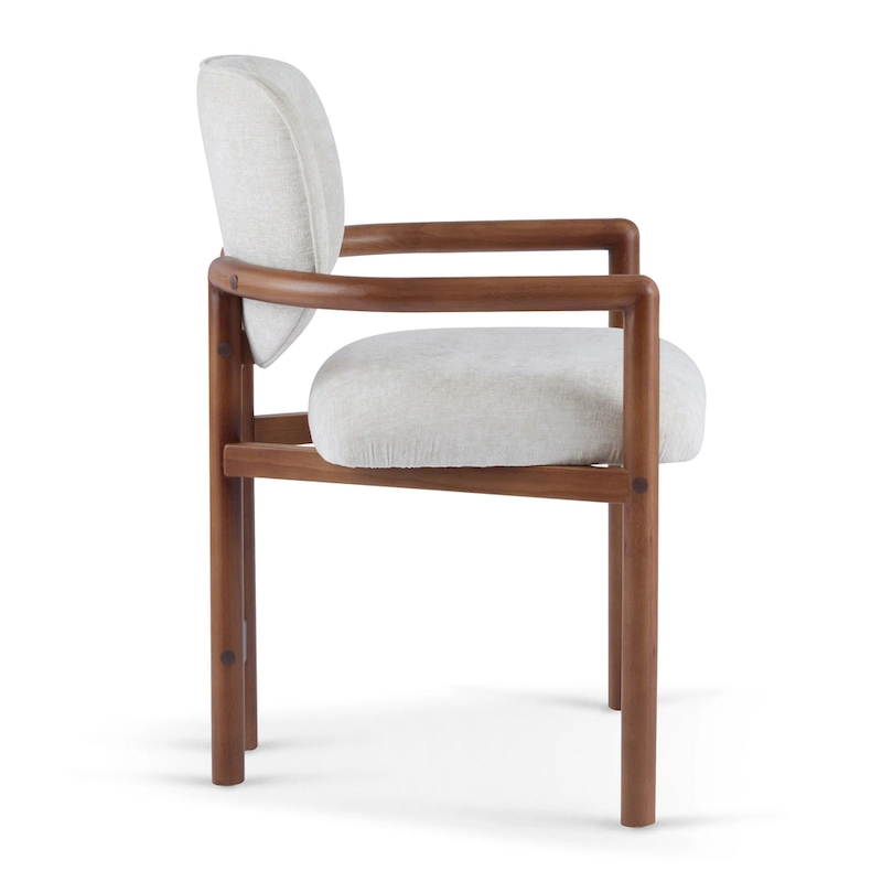 Upholstered Dining Chairs Set of 2, Side Chairs with Rubber Wood Legs, 300 LBS Weight Capacity