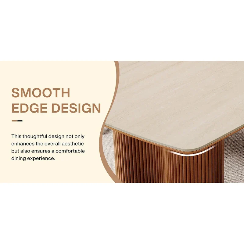 79-Inch Sintered Stone Top Conference Table with Solid Wood Base