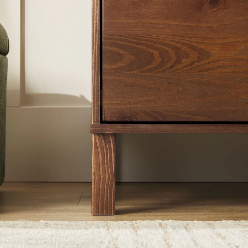 6-Drawer Solid Wood Dresser with Curved Top