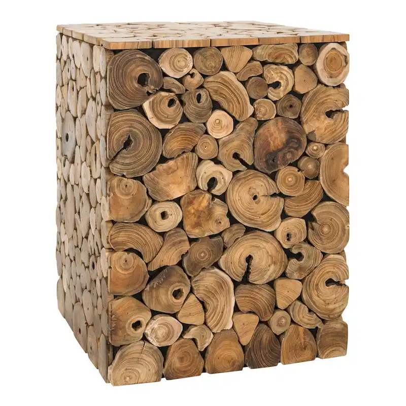 SAFAVIEH Iida Bali Black Stool - Natural - 13  x 13  x 18  - 13Wx13Dx18H