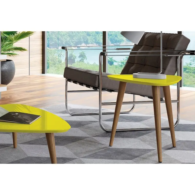 Utopia 19.88 High Triangle End Table With Splayed Wooden Legs