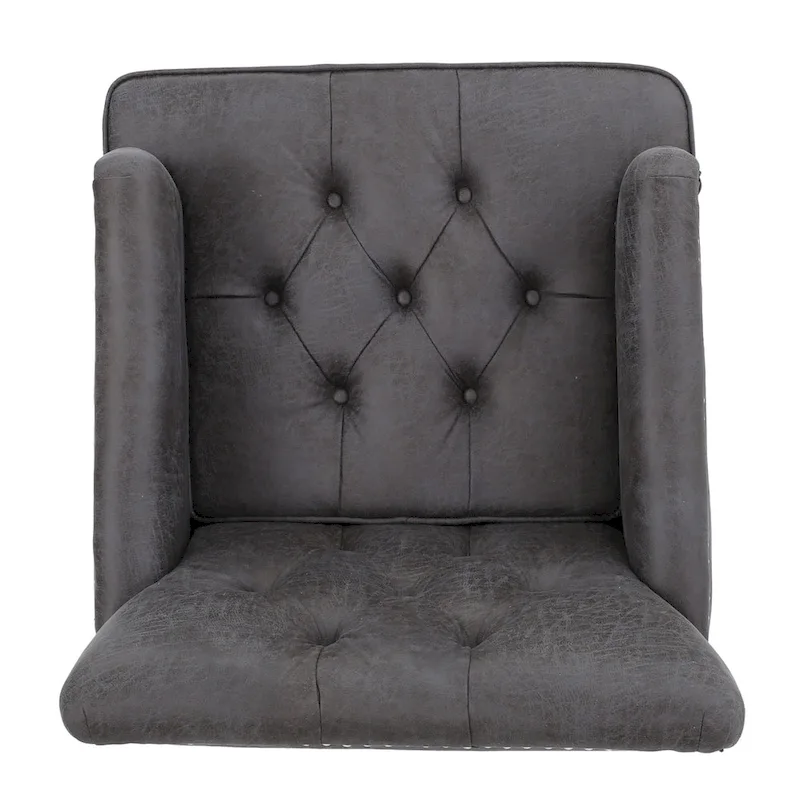 Slate 28 Button Tufted Club Chair with Nailheads