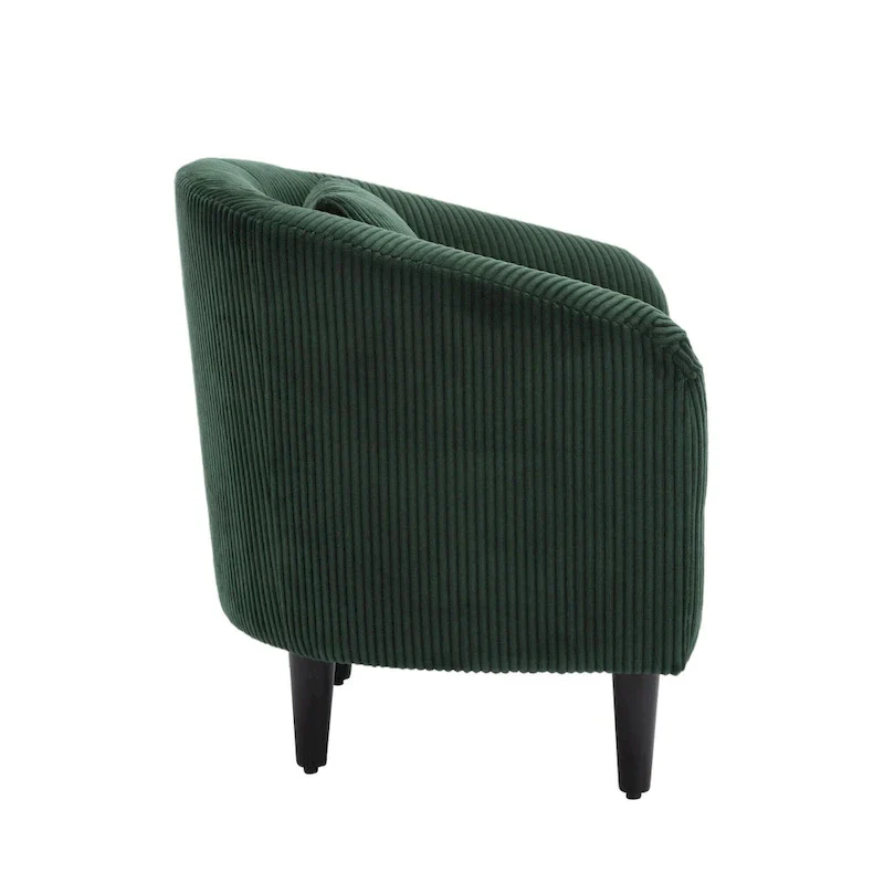 Emerald 24.8 Upholstered Barrel Chair with Wood Legs and Pillows