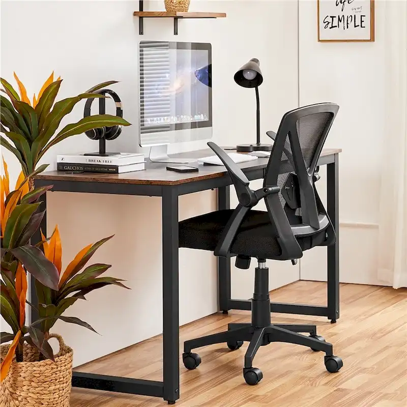 Yaheetech Mesh Office Chair with Flip-up Armrests Comfy Desk Chair - N/A